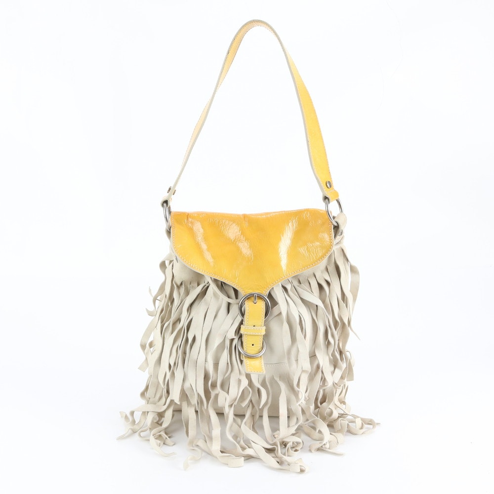 イヴ サンローラン YSL フリンジショルダーバッグ レザー