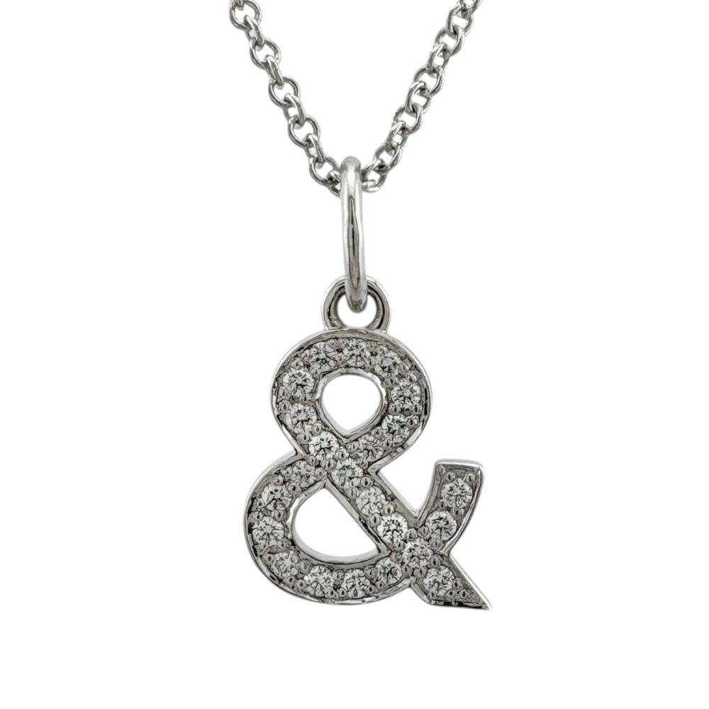 ティファニー アンパサイド ネックレス 18金 K18ホワイトゴールド ダイヤモンド レディース TIFFANY&Co. 中古