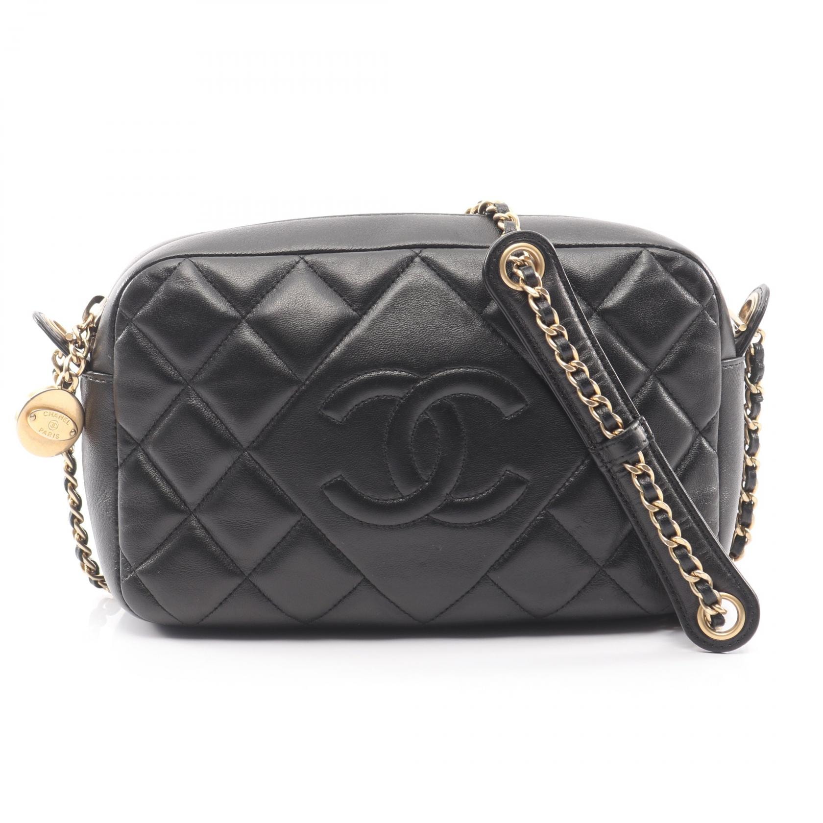 シャネル CHANEL マトラッセ デカココマーク ショルダーバッグ バッグ ラムスキン(羊革) レディース ブラック系 【中古】