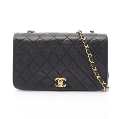 シャネル CHANEL マトラッセ フルフラップ ショルダーバッグ バッグ ラムスキン(羊革) レディース ブラック系 【中古】