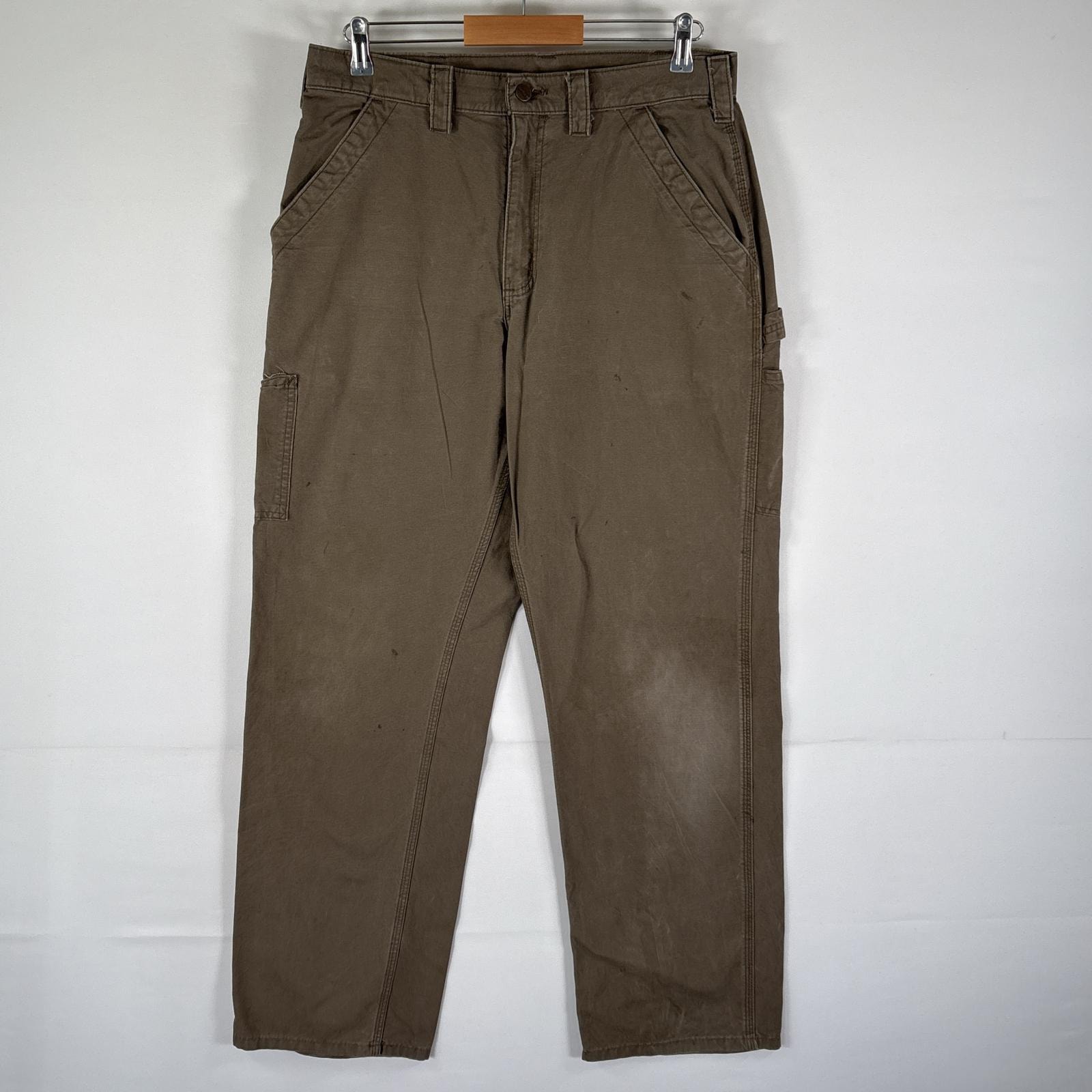 古着 カーハート Carhartt ワークパンツ ダック地 ペインター ハンマーフック ジップ w34 L34  ブラウン メンズ