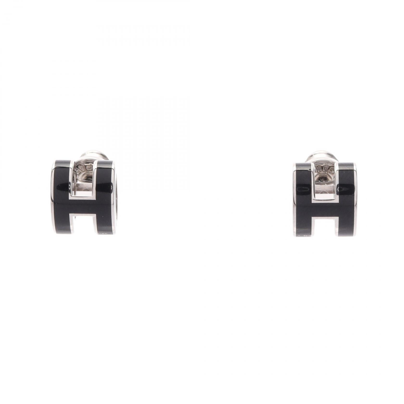 エルメス HERMES MINI POP H ミニポップアッシュ ピアス ジュエリー メタル レディース シルバー系 / ブラック系 【中古】