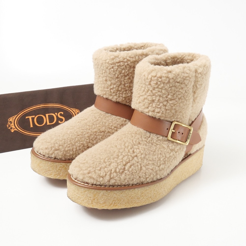 ■美品■TOD'S トッズ ブーツ サイズ35 ムートン ファー ショートブーツ ブランド古着【中古】20260430/RA9159