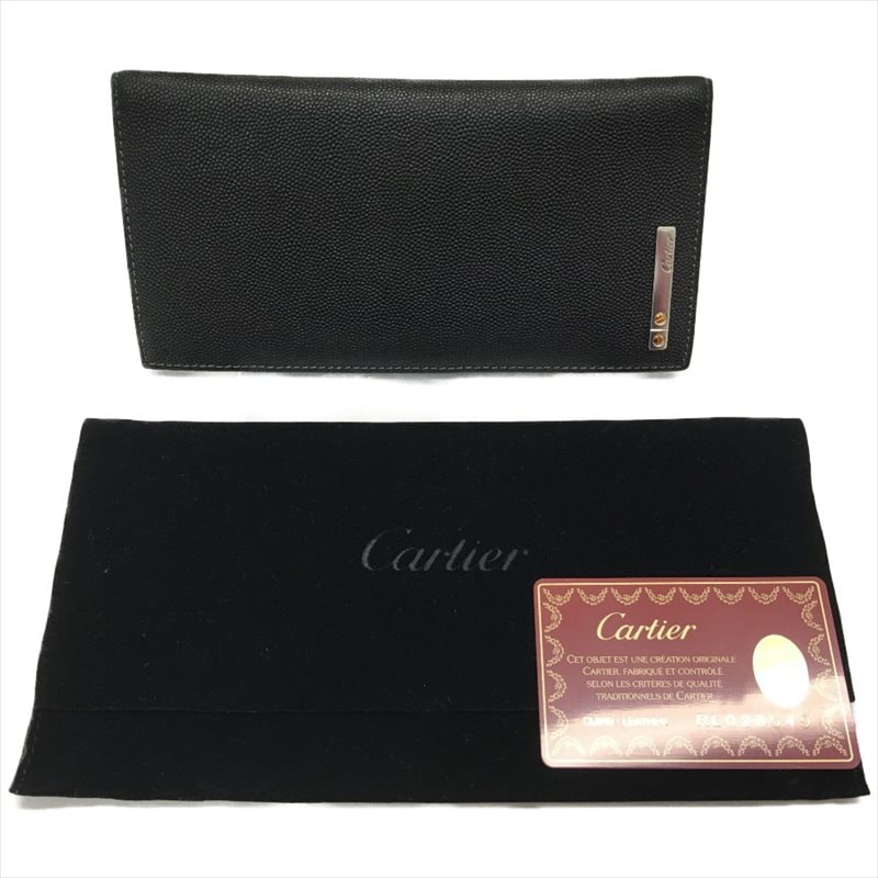 Cartier カルティエ メンズ長財布 二つ折り サントス ロングウォレット  ブラック