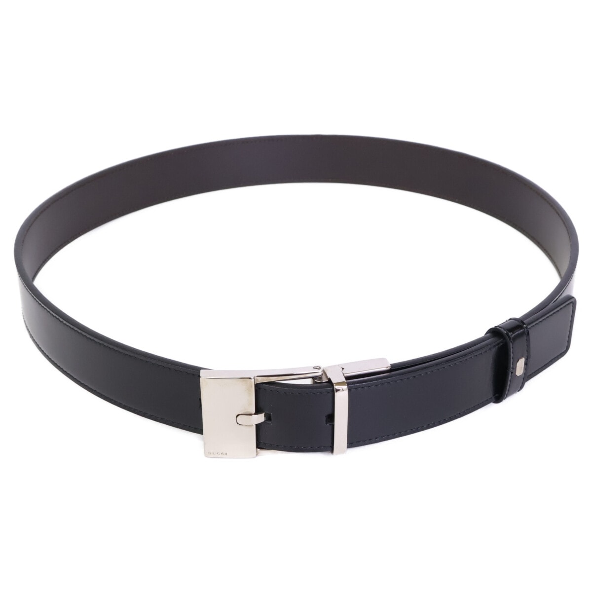 グッチ 【美品】スクエアバックル レザー