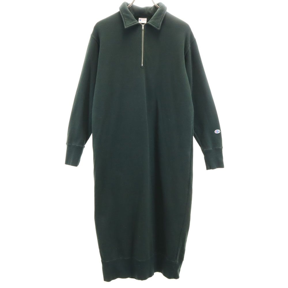 Champion 長袖 ハーフジップ スウェット ロングワンピース