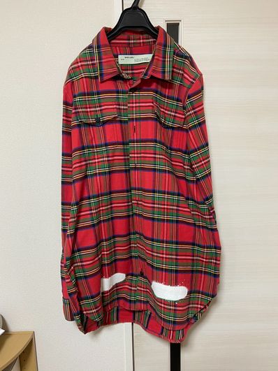 OFF-WHITE DIAG SPRAY CHECK SHIRT