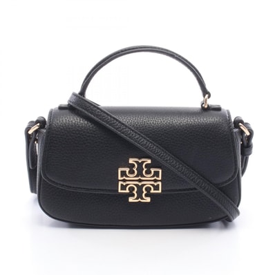 トリーバーチ Tory Burch BRITTEN MINI ブリテン トップハンドル 2WAY ショルダーバッグ バッグ レザー レディース ブラック系 【中古】