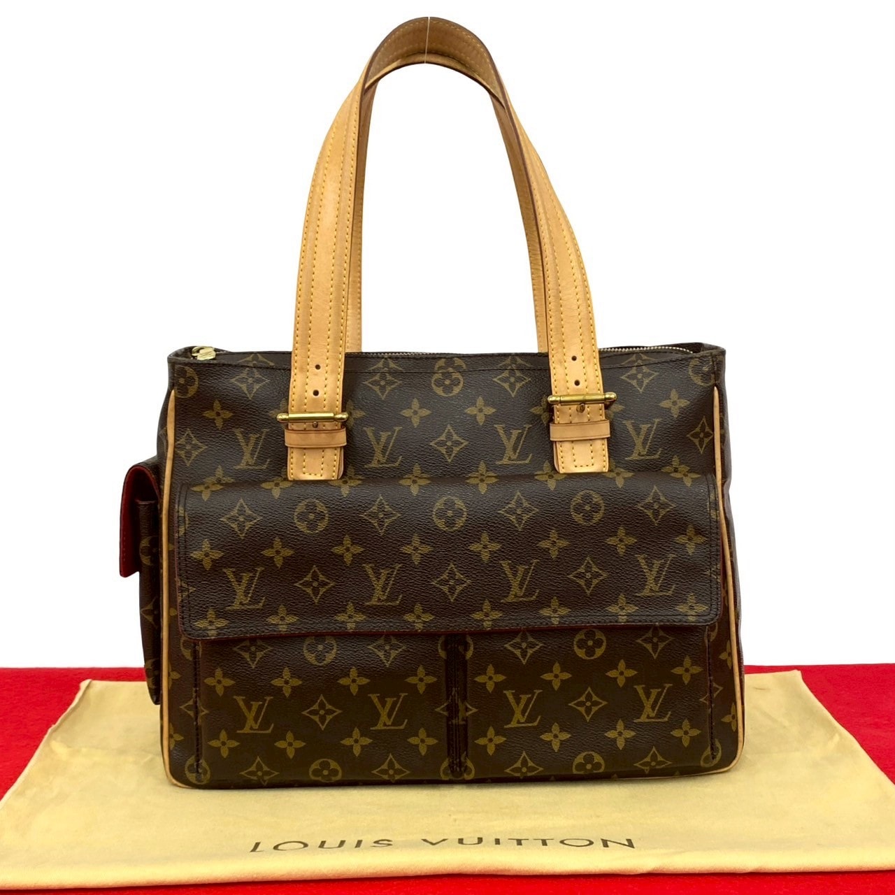 LOUIS VUITTON ルイヴィトン ミュルティプリ シテ モノグラム レザー PVC トートバッグ ブラウン
 28561