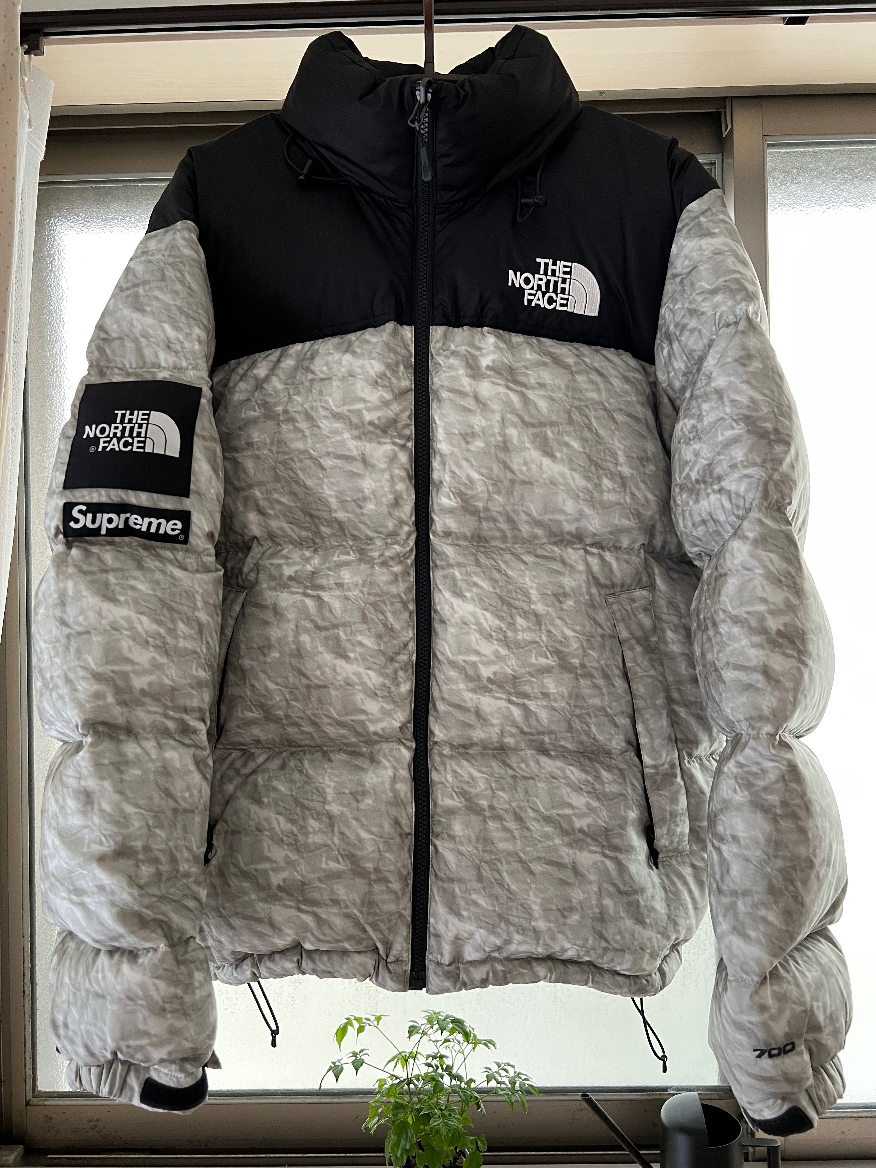 Supreme x The North Face Nuptse Jacket "White Paper Print"
