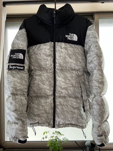 Supreme x The North Face Nuptse Jacket "White Paper Print"