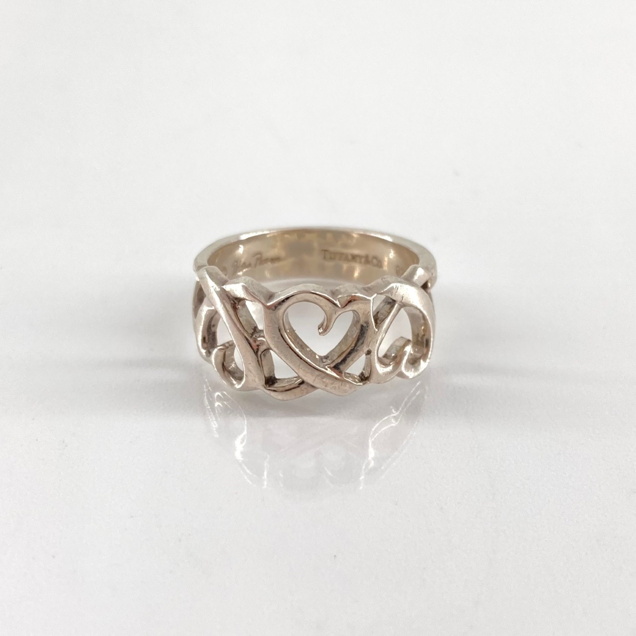 TIFFANY&Co.(ティファニー) トリプルラビングハート Ag925 #9号 リング・指輪 3.6g シルバー