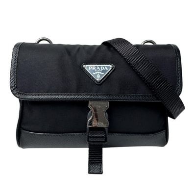 プラダ PRADA Re-Nylon サフィアーノレザー ミニ ショルダーバッグ メンズ