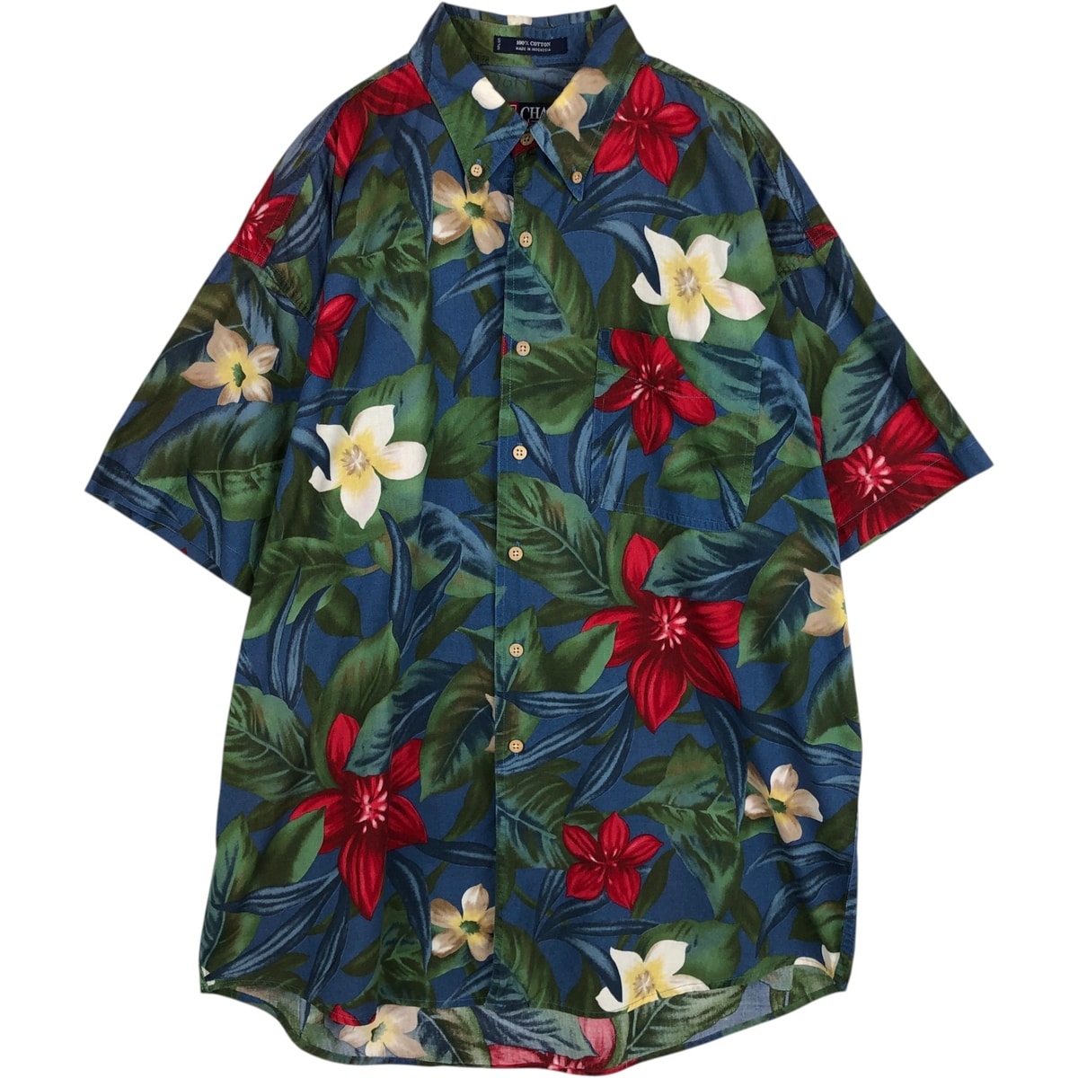 古着 ラルフローレン Ralph Lauren CHAPS チャップス 花柄 ボタンダウン ハワイアンアロハシャツ メンズL相当/eaa635673