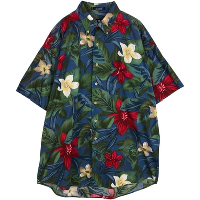古着 ラルフローレン Ralph Lauren CHAPS チャップス 花柄 ボタンダウン ハワイアンアロハシャツ メンズL相当/eaa635673