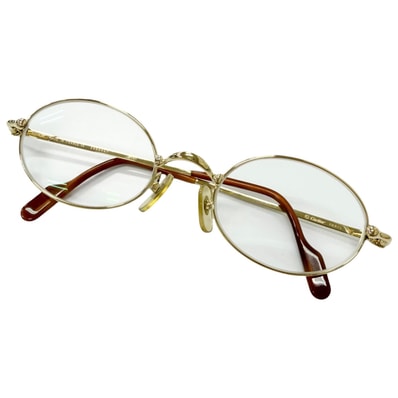 美品 カルティエ メガネ ゴールド メンズ 49□21-135