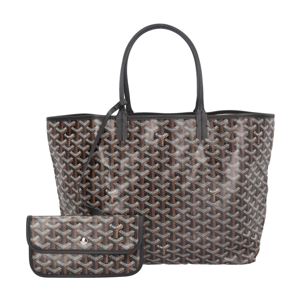 ゴヤール サンルイPM トートバッグ PVCコーティングキャンバス ブラック ユニセックス GOYARD 中古