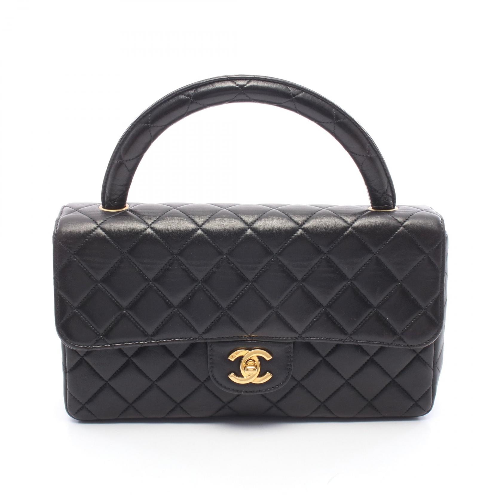 シャネル CHANEL マトラッセ 親子バッグ ハンドバッグ バッグ ラムスキン(羊革) レディース ブラック系 【中古】