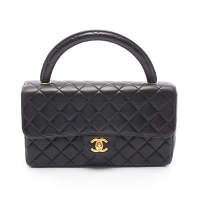 シャネル CHANEL マトラッセ 親子バッグ ハンドバッグ バッグ ラムスキン(羊革) レディース ブラック系 【中古】