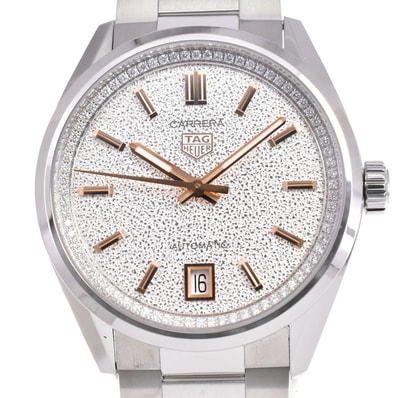 値下 タグホイヤー TAG HEUER WBN231B.BA0001 カレラ デイト ダイヤモンド 自動巻き ユニセックス 美品 箱・保証書付き B#146883