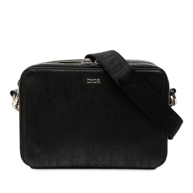 ディオール オブリーク ギャラクシー 斜め掛け ショルダーバッグ ブラック レザー レディース Dior 中古