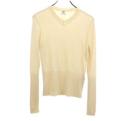 HERMES 長袖 腹巻きリブ Vネック セーター