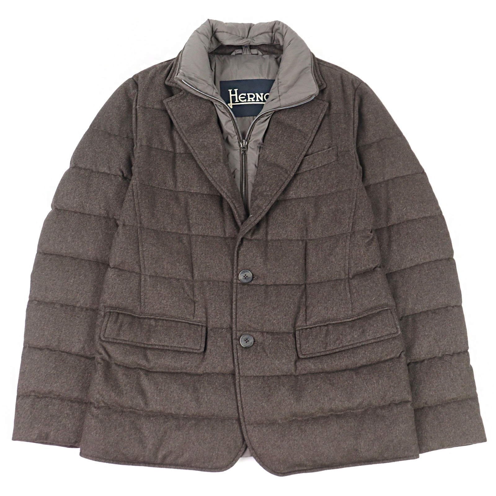 美品 ヘルノ ダウンジャケット ブラウン メンズ 48 PI0227U