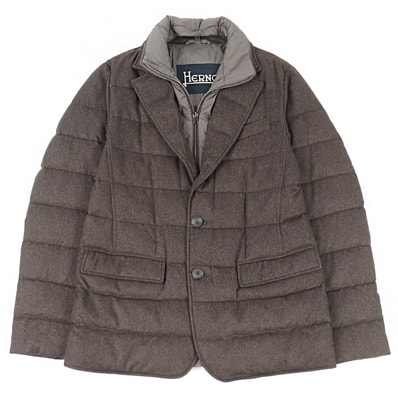 美品 ヘルノ ダウンジャケット ブラウン メンズ 48 PI0227U