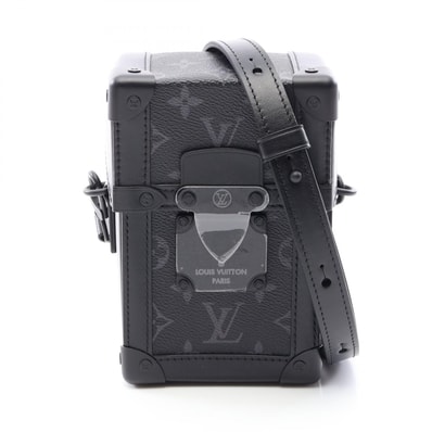 ルイ・ヴィトン LOUIS VUITTON ヴェルティカルトランク ウェアラブルウォレット ショルダーバッグ バッグ PVCコーティングキャンバス レザー モノグラム・エクリプス メンズ ブラック系 M82077 【中古】