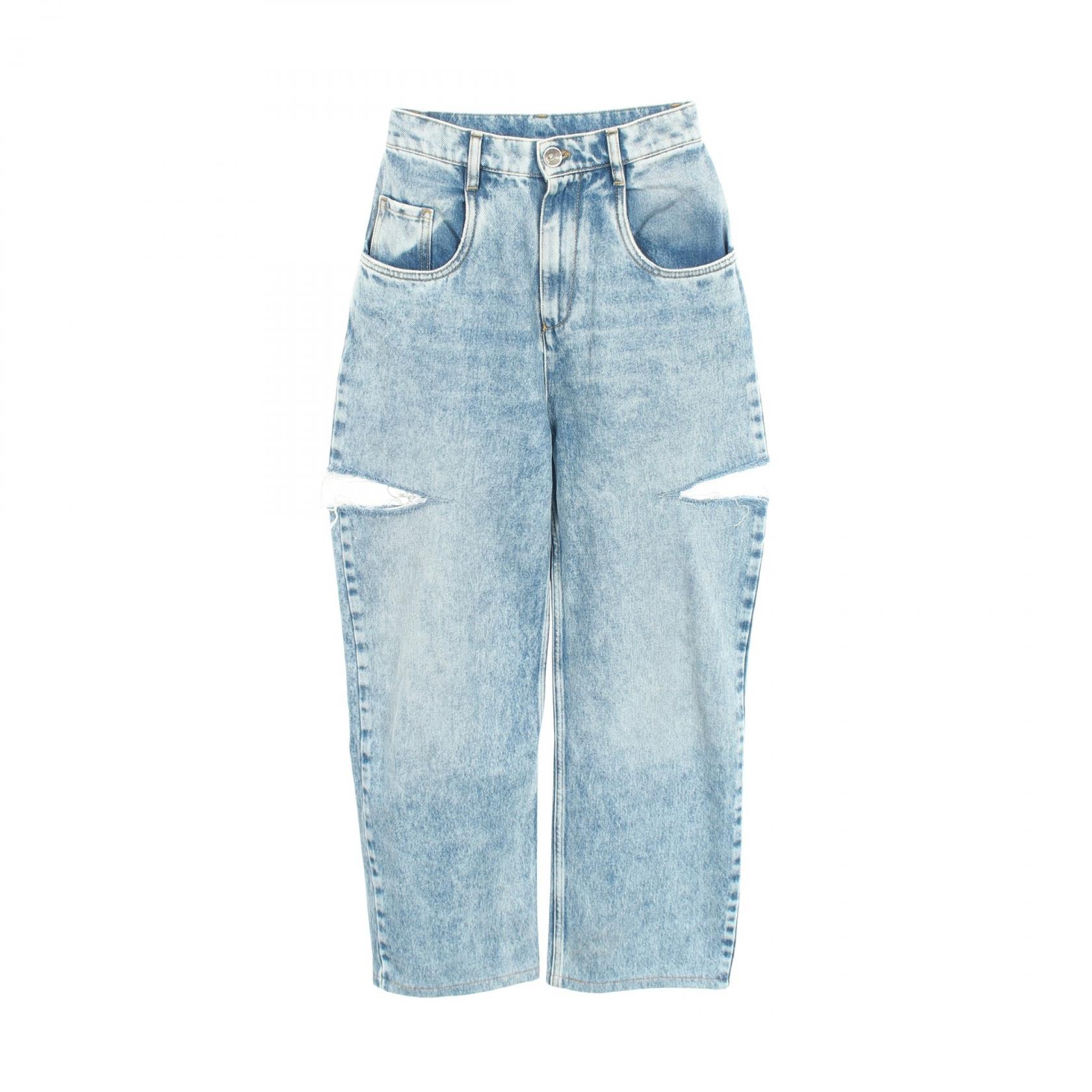 メゾン マルジェラ Maison Margiela スラッシュディテール ダメージ加工 デニムパンツ 衣料品 ボトムス コットン レディース ブルー系 【中古】