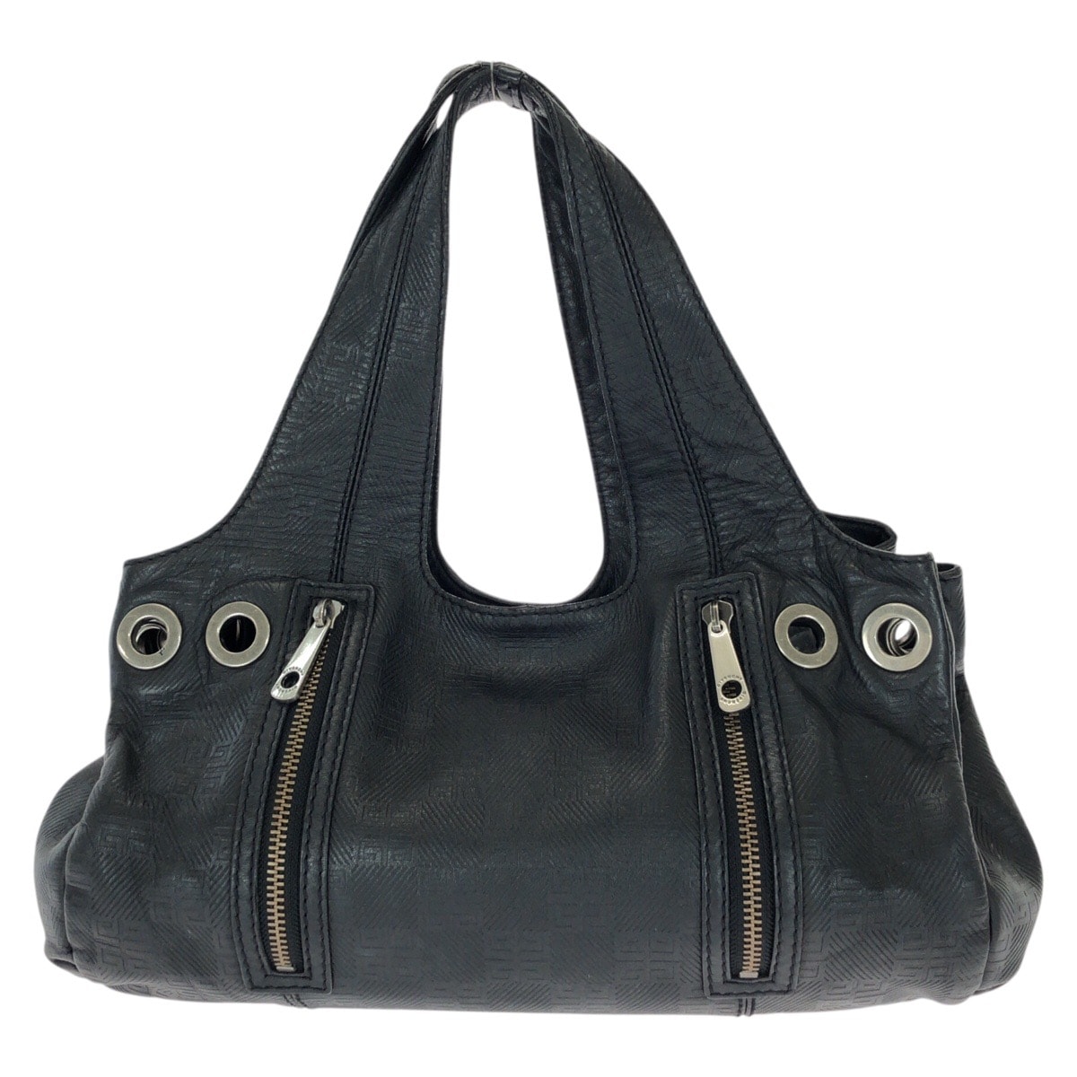 美品 GIVENCHY ジバンシィ ヴィンテージ ブラック 黒 シルバー金具 レザー トートバッグ ショルダーバッグ 603442 【中古】