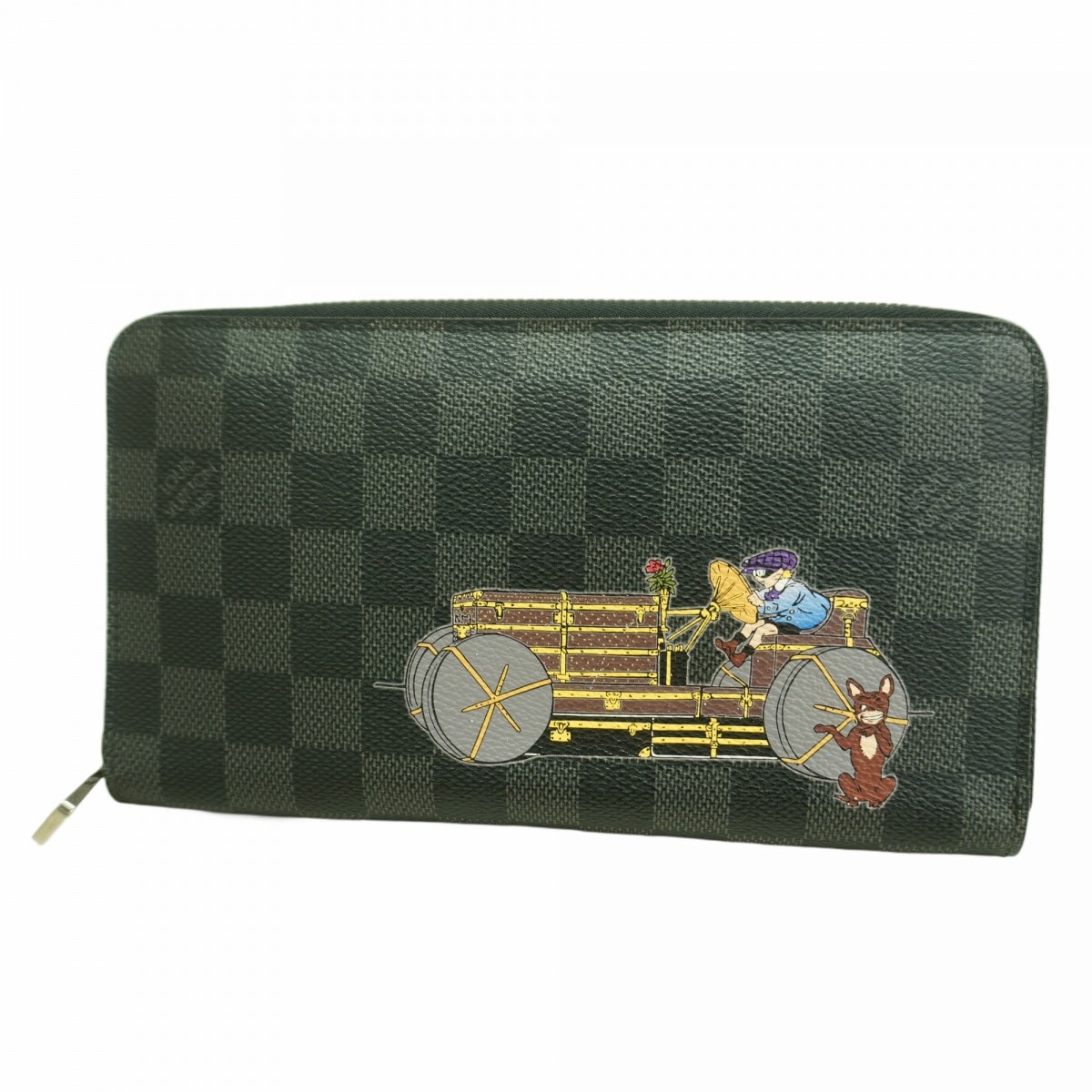 【6db1820-k】ルイヴィトン 長財布 ダミエ・グラフィット イリュストレ ジッピーオーガナイザー N63002 ブラック【中古】メンズ