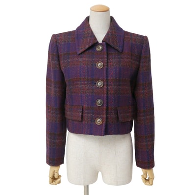 YVES SAINT LAURENT イヴ・サンローラン ジャケット サイズ34 ツイード ショート クロップド ブランド古着【中古】20260325/RA8486