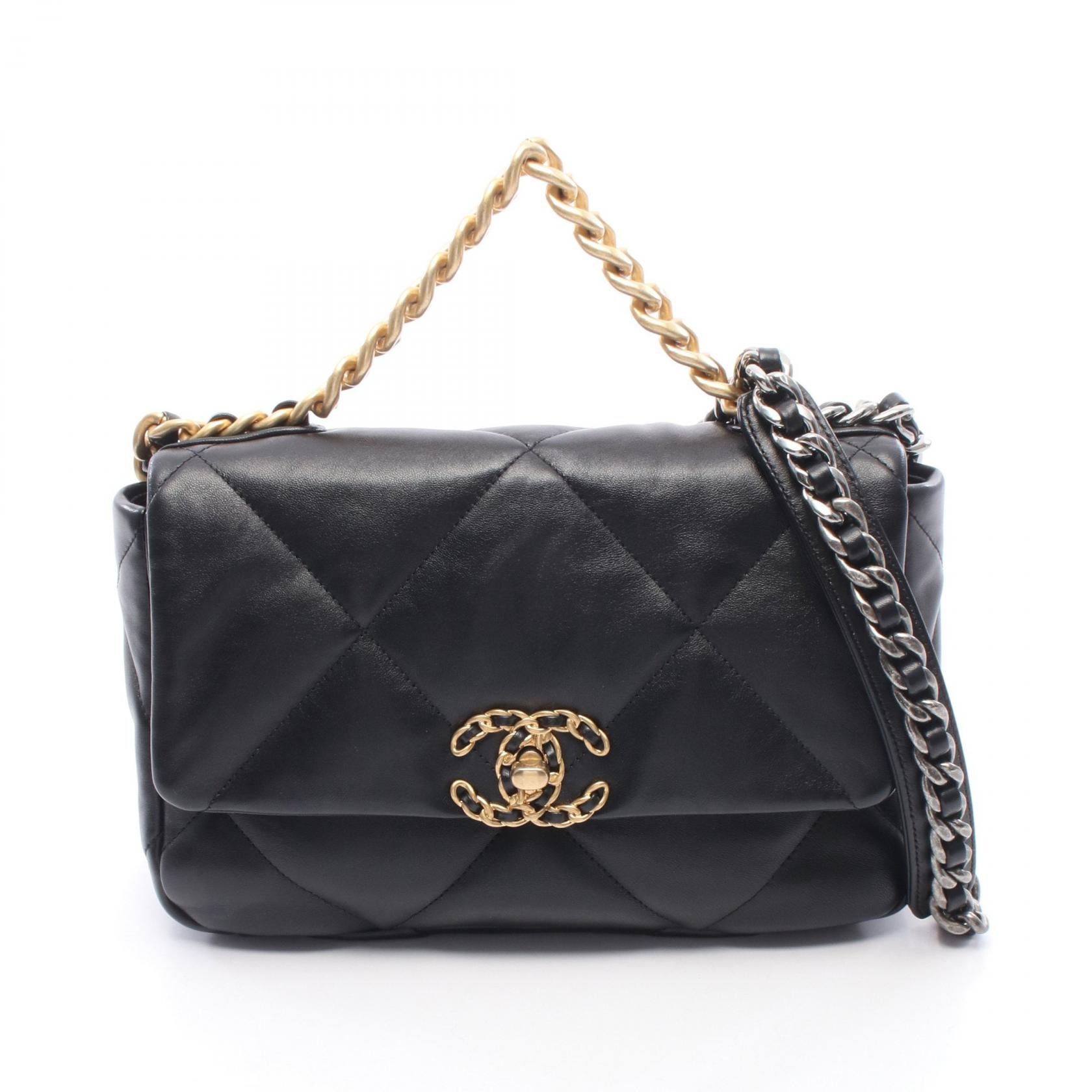 シャネル CHANEL 19 ディズヌフ マトラッセ 2WAY ショルダーバッグ バッグ レザー レディース ブラック系 AS1160 【中古】