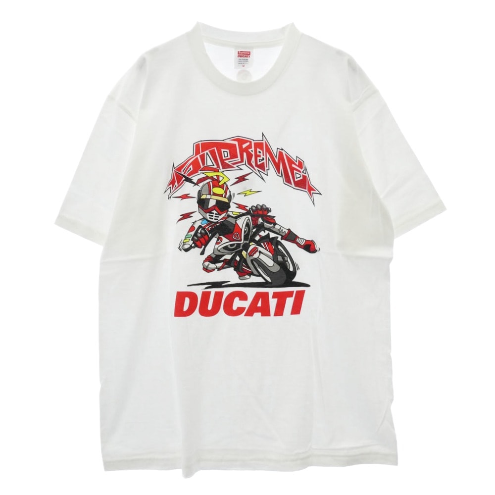 Supreme シュプリーム Tシャツ 24sSS x Ducati Bike Tee ドゥカティ バイク Tシャツ フロントプリント 半袖 カットソー ホワイト系 M【新古品】【未使用】【中古】