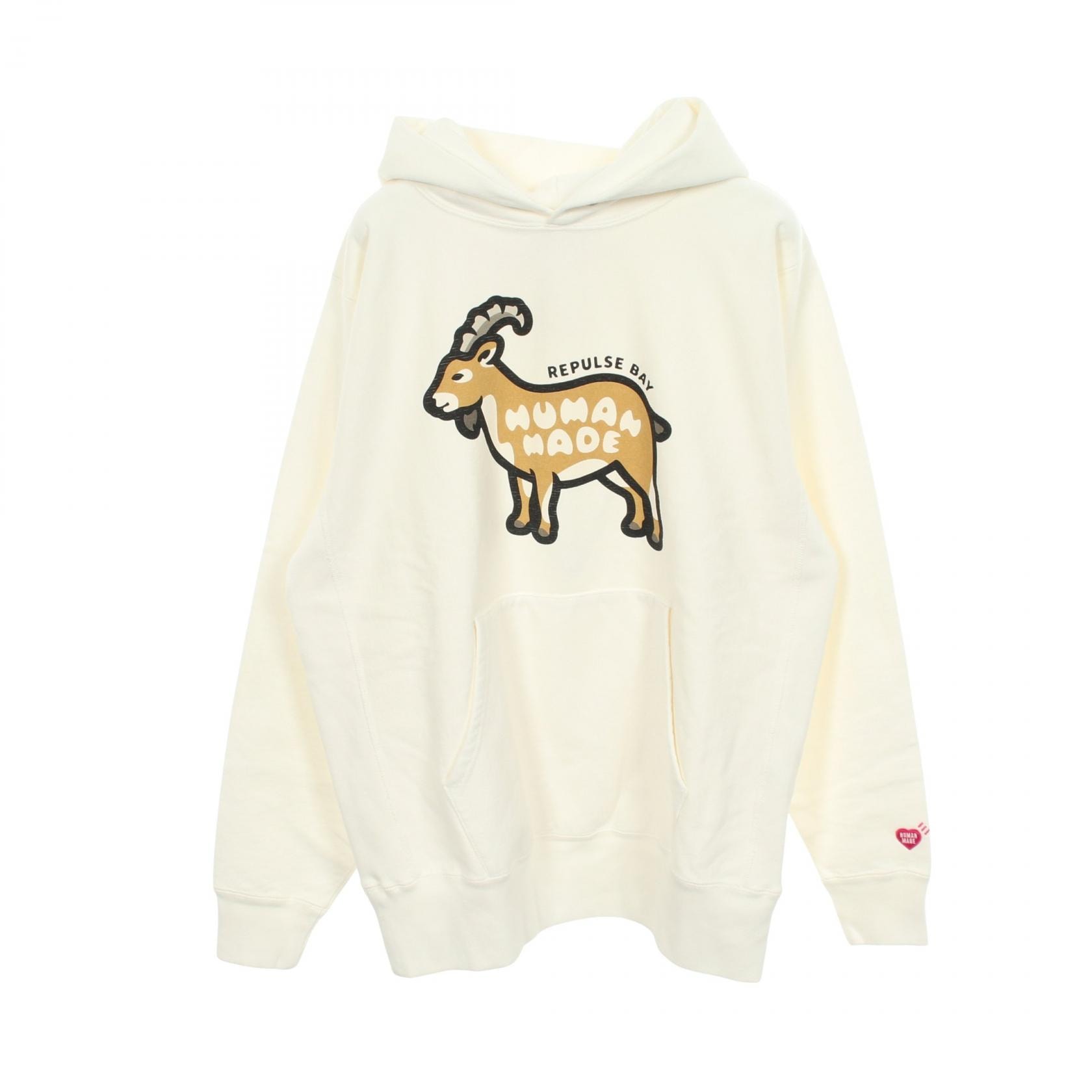 ヒューマンメード HUMAN MADE ANIMAL HOODIE WHITE Repulse Bay限定 25AW パーカー 衣料品 トップス コットン メンズ レディース ホワイト系 【中古】