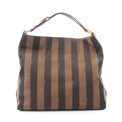フェンディ FENDI ペカン ショルダーバッグ バッグ キャンバス レザー レディース ブラウン系 / ブラック系 / ピンク系 【中古】