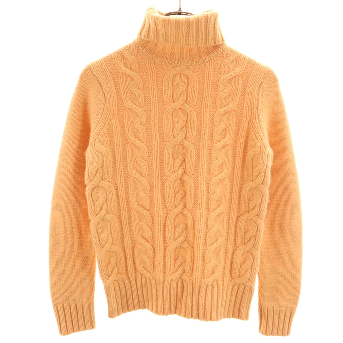 GAP ギャップ ウールブレンド ケーブル編み 長袖 タートルネック セーター XS オレンジ ニット