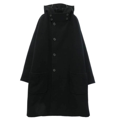 Yohji Yamamoto POUR HOMME ヨウジヤマモトプールオム 19AW HC-C12-108 4B Doble double Hooded Coat ウール ダブル フーデッド コート ブラック系 1【中古】
