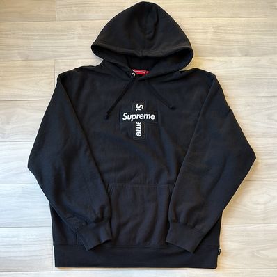 Supreme Cross Box Logo Hooded Sweatshirt "Black"