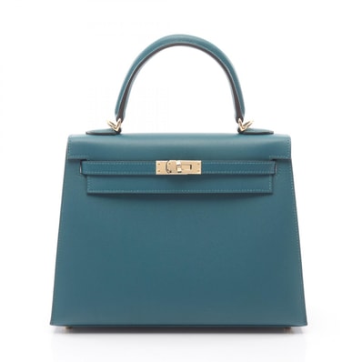 エルメス HERMES ケリー25 ヴェルソ 2WAY 外縫い ハンドバッグ バッグ レザー ヴォーマダム ヴォーマダム ヴェールボスフォール K刻印(2025年製造) レディース グリーン系 ヴェール 【中古】