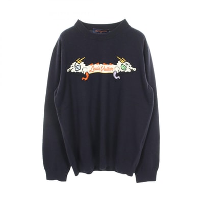 ルイ・ヴィトン LOUIS VUITTON LOUIS VUITTON × NIGO インタルシアジャカード ドラゴン グラフィック ニット 衣料品 トップス カシミヤ メンズ ネイビー系 【中古】