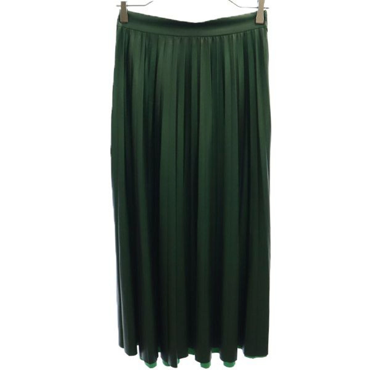 ZARA WOMAN ザラウーマン ロング丈 プリーツスカート XS グリーン