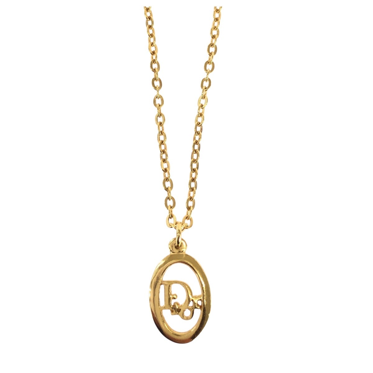 美品 Christian Dior クリスチャンディオール ヴィンテージ ゴールド メッキ ネックレス 605084 【中古】