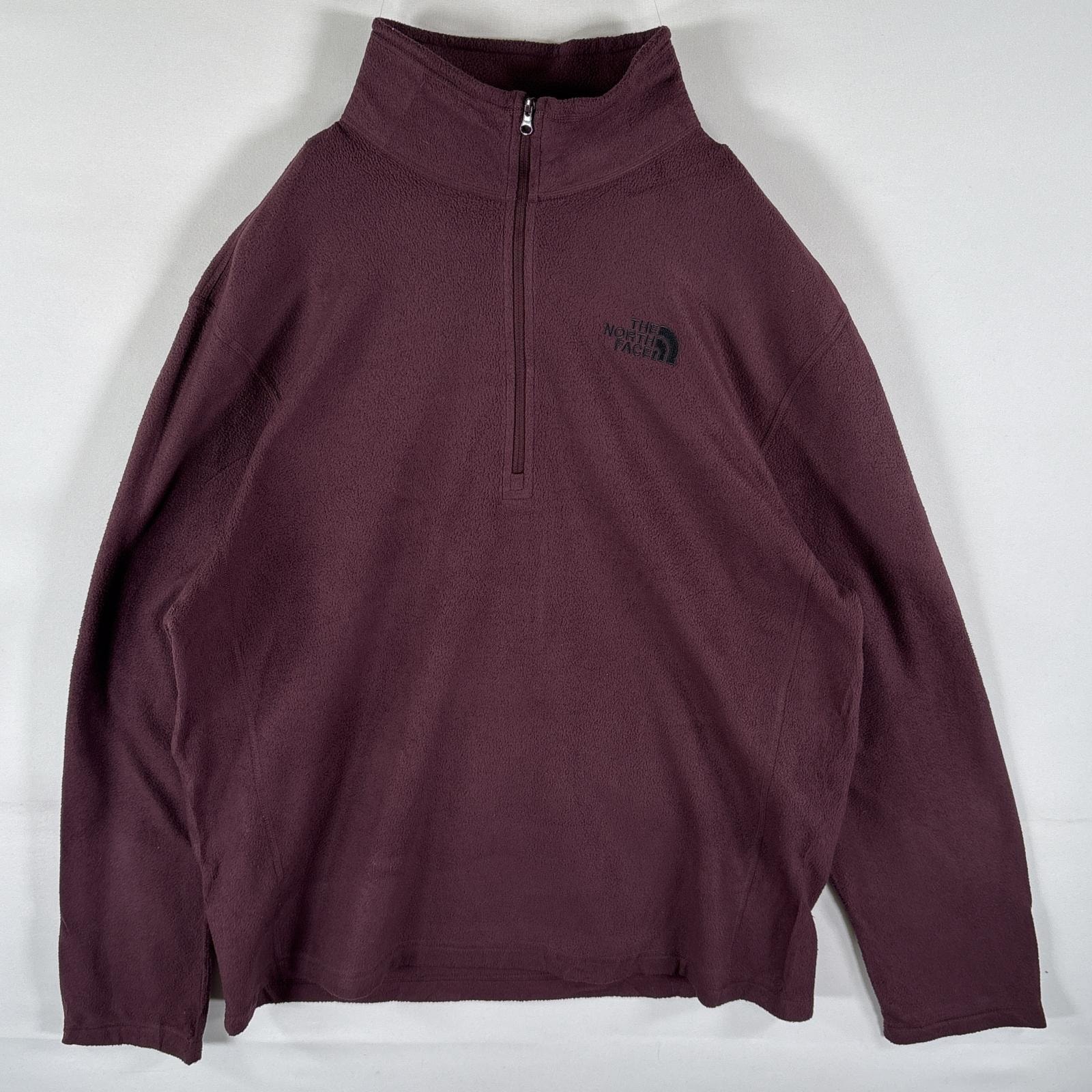 古着 ザ・ノースフェイス THE NORTH FACE ハーフジップフリーストレーナー トレーナー プルオーバー ライナー L  ワインレッド系 メンズ