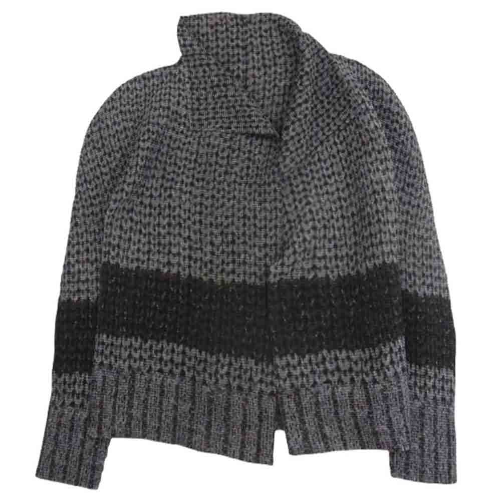 ISSEY MIYAKE イッセイミヤケ ジャケット MI41FO131 me ミー ニット転写 ボタンレス カーディガン ジャケット ブラック系【中古】