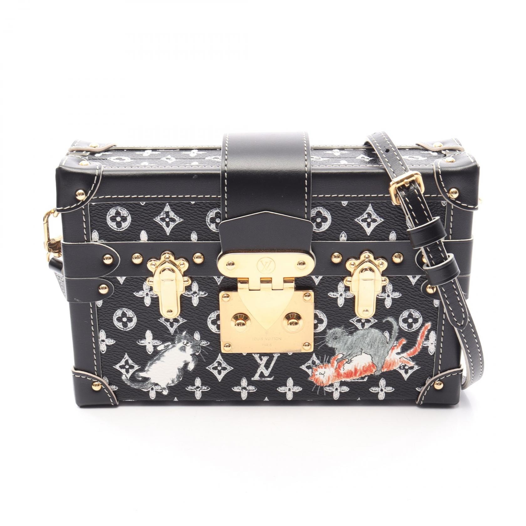 ルイ・ヴィトン LOUIS VUITTON プティット マル ショルダーバッグ バッグ PVCコーティングキャンバス レザー キャットグラム レディース ブラック系 / マルチカラー M44437 【中古】