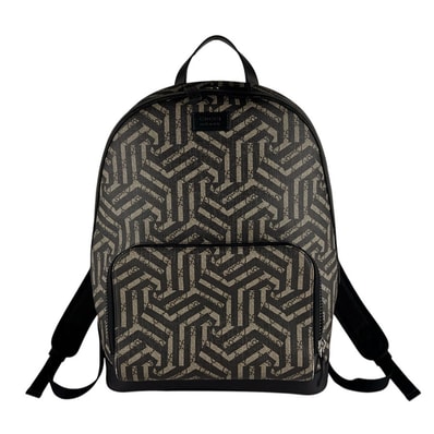 グッチ GUCCI リュック ジオメトリックカレイド GGスプリームキャンバス ブラック/ブラウン メンズ 406370【中古】 z10582