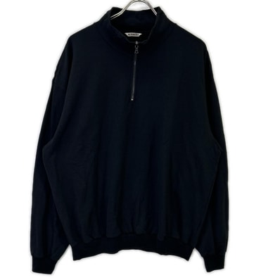 オーラリー A25AP01WU ブラック LIGHT WOOL SWEAT HALF ZIP 5