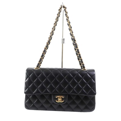 CHANEL Matelasse Classic Double Flap Lambskin "Black/Gold"